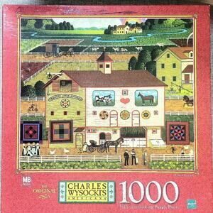 Vintage Charles Wysocki Americana "Amish Friends" 1999 RARE 1,000 piece Puzzle